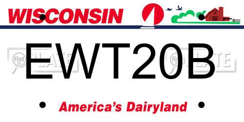 EWT20B Wisconsin License Plate