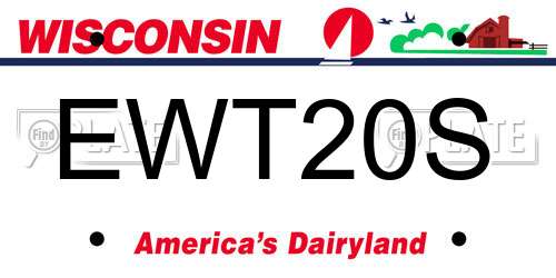 EWT20S Wisconsin License Plate