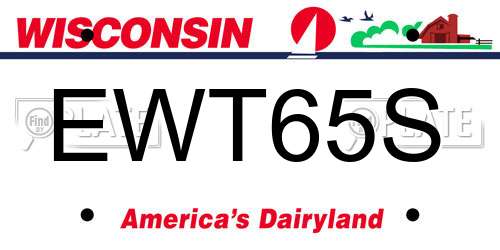 EWT65S Wisconsin License Plate
