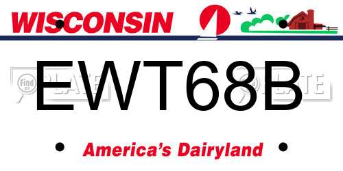 EWT68B Wisconsin License Plate