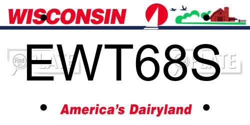 EWT68S Wisconsin License Plate
