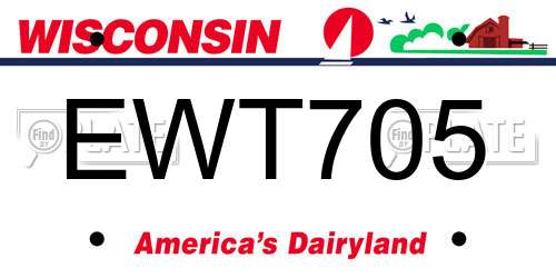 EWT705 Wisconsin License Plate