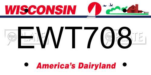 EWT708 Wisconsin License Plate
