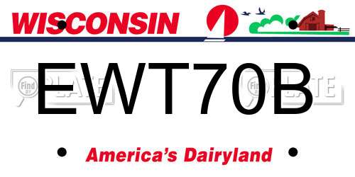 EWT70B Wisconsin License Plate