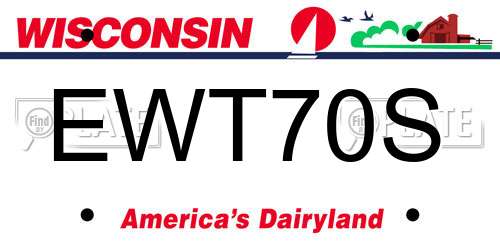 EWT70S Wisconsin License Plate