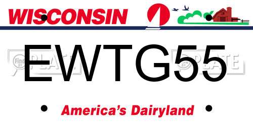 EWTG55 Wisconsin License Plate