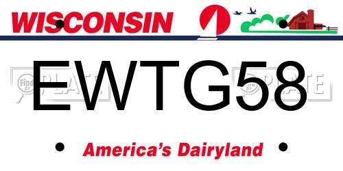 EWTG58 Wisconsin License Plate