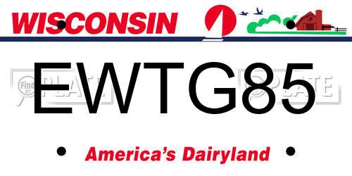 EWTG85 Wisconsin License Plate