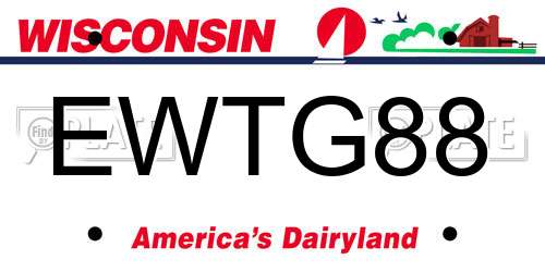 EWTG88 Wisconsin License Plate