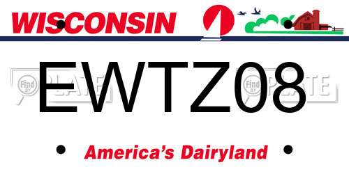 EWTZ08 Wisconsin License Plate
