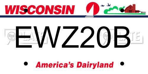 EWZ20B Wisconsin License Plate
