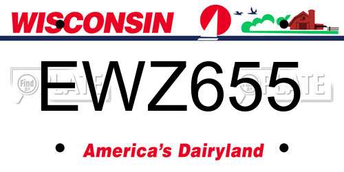 EWZ655 Wisconsin License Plate