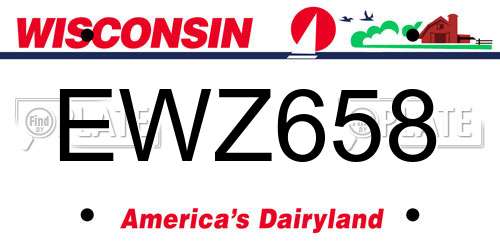 EWZ658 Wisconsin License Plate
