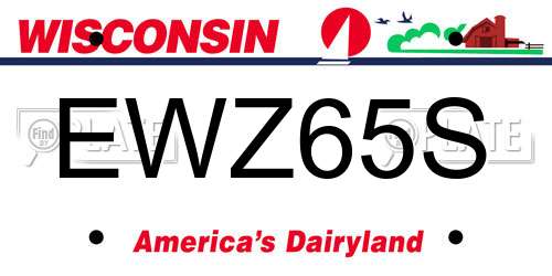 EWZ65S Wisconsin License Plate