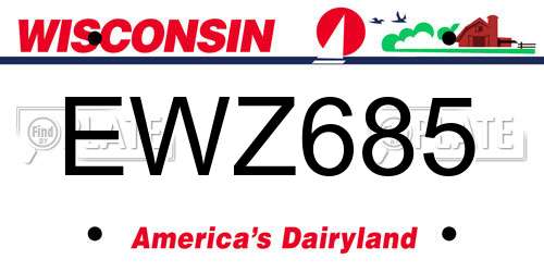 EWZ685 Wisconsin License Plate