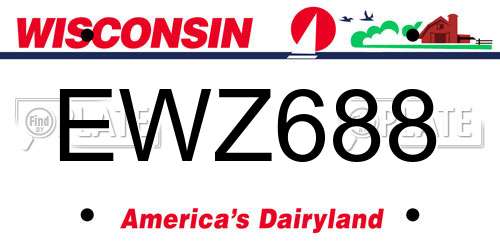 EWZ688 Wisconsin License Plate