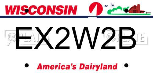 EX2W2B Wisconsin License Plate