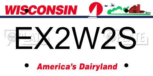 EX2W2S Wisconsin License Plate