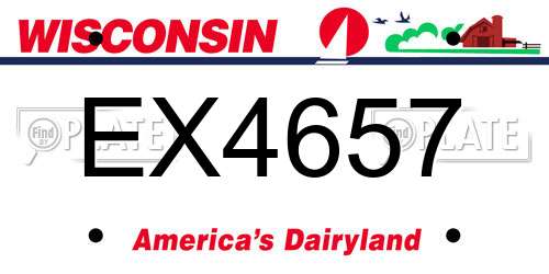 EX4657 Wisconsin License Plate