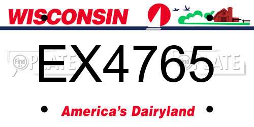 EX4765 Wisconsin License Plate