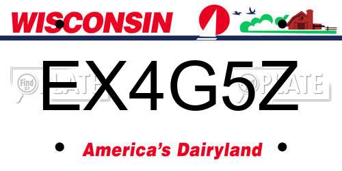 EX4G5Z Wisconsin License Plate