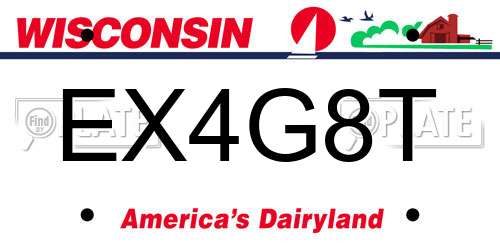 EX4G8T Wisconsin License Plate