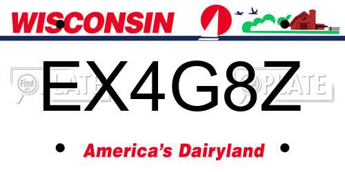EX4G8Z Wisconsin License Plate