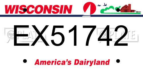 EX51742 Wisconsin License Plate