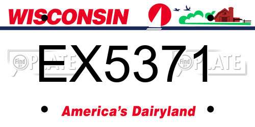 EX5371 Wisconsin License Plate