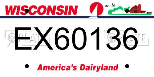 EX60136 Wisconsin License Plate