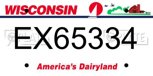 EX65334 Wisconsin License Plate