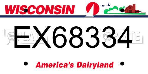 EX68334 Wisconsin License Plate