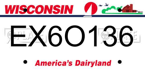 EX6O136 Wisconsin License Plate