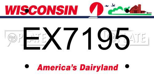EX7195 Wisconsin License Plate