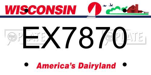 EX7870 Wisconsin License Plate