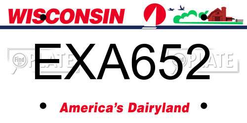EXA652 Wisconsin License Plate