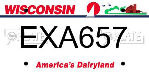 EXA657 Wisconsin License Plate