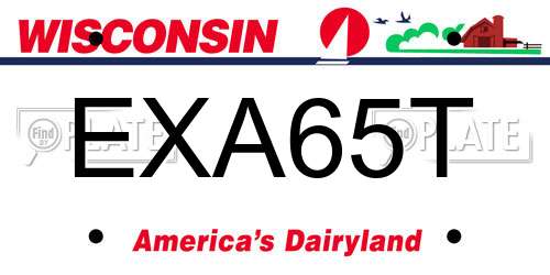 EXA65T Wisconsin License Plate