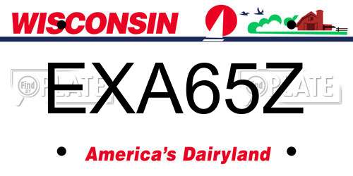 EXA65Z Wisconsin License Plate