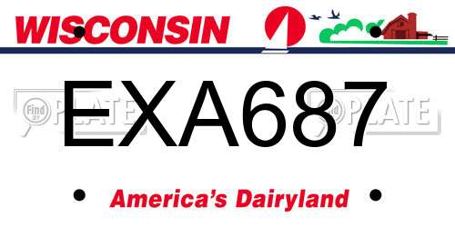 EXA687 Wisconsin License Plate