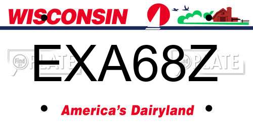 EXA68Z Wisconsin License Plate