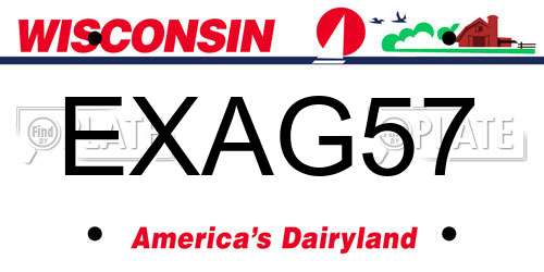 EXAG57 Wisconsin License Plate