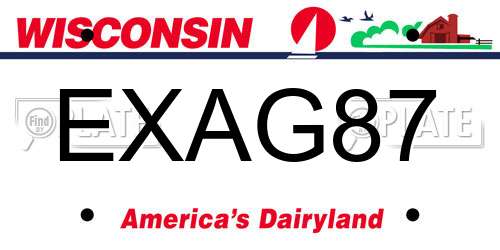 EXAG87 Wisconsin License Plate