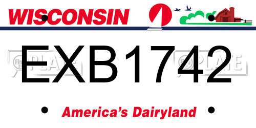 EXB1742 Wisconsin License Plate
