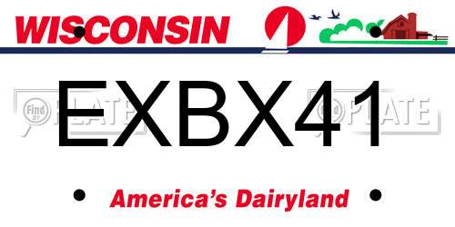 EXBX41 Wisconsin License Plate