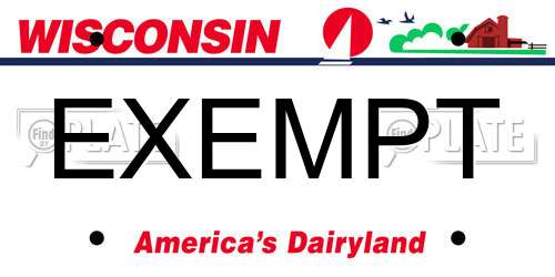 EXEMPT Wisconsin License Plate