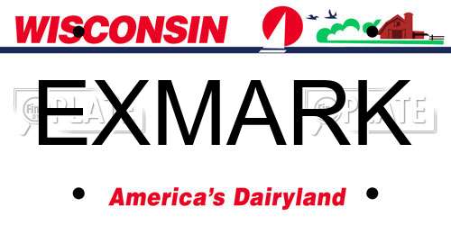 EXMARK Wisconsin License Plate