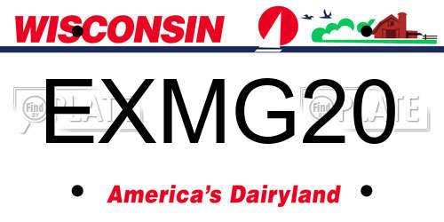 EXMG20 Wisconsin License Plate