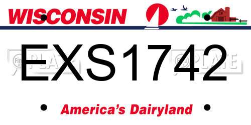 EXS1742 Wisconsin License Plate