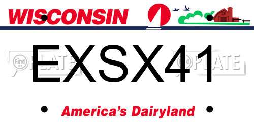 EXSX41 Wisconsin License Plate